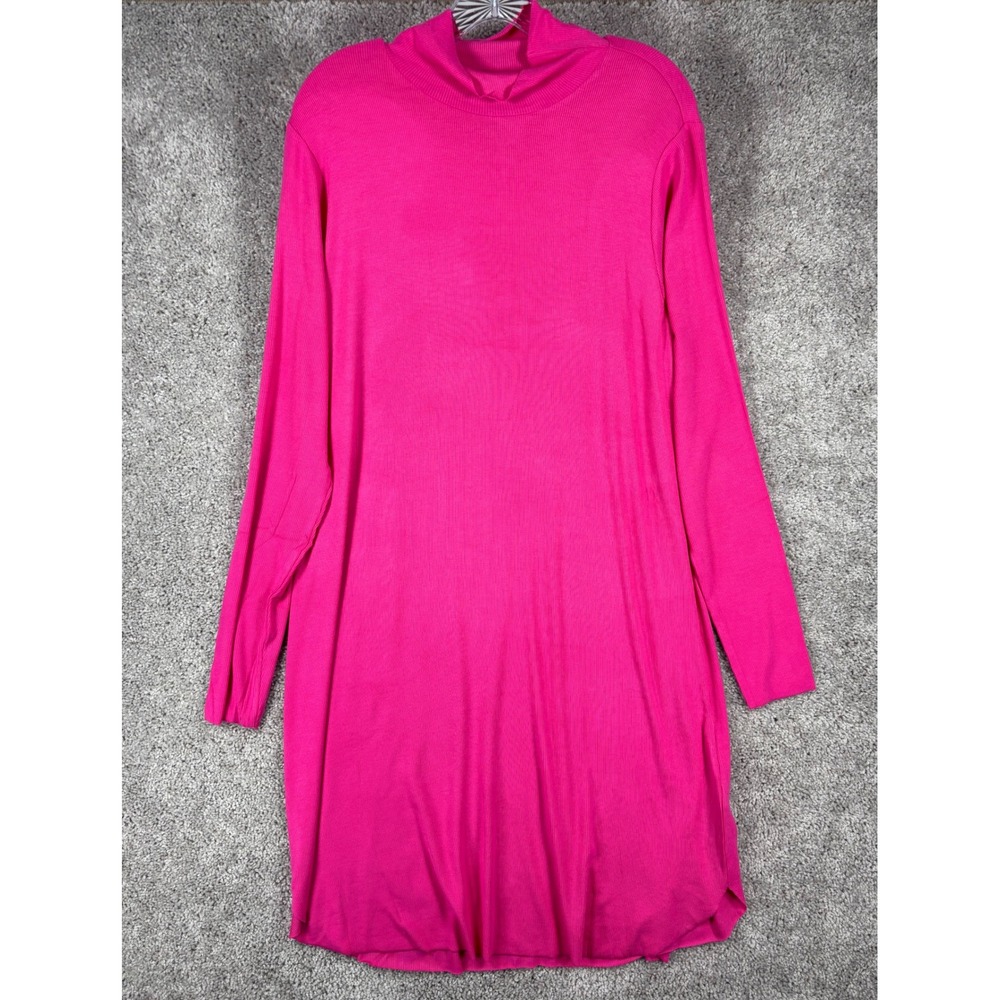Sanctuary Street Pink Ribbed Mock Neck‎ Long Sleeve Tunic Dress 1X D1048-KS531Z